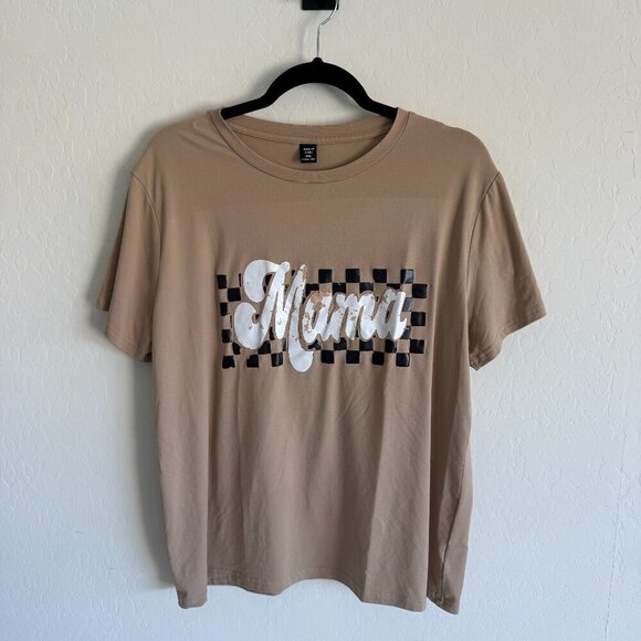 SHEIN Tops - SHEIN Curve Graphic Tee | "Mama" Checkered Print | Size 0XL